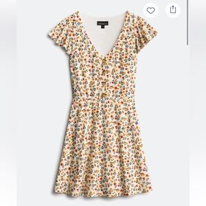 Fortune and Ivy Summer Sundress Floral White Orange Yellow And Dark Green